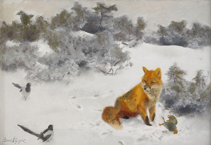 bruno liljefors Fox in Winter Landscape oil painting picture
